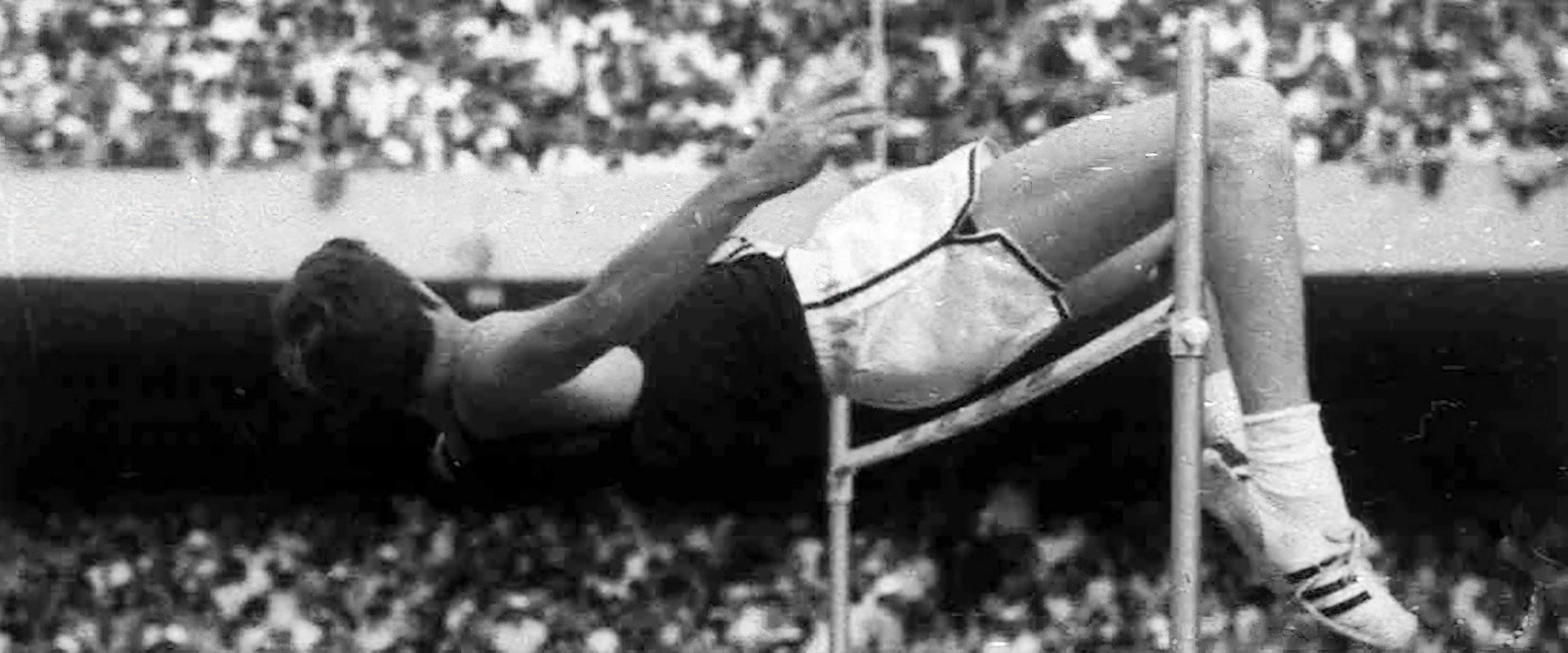 High jumper going over pole