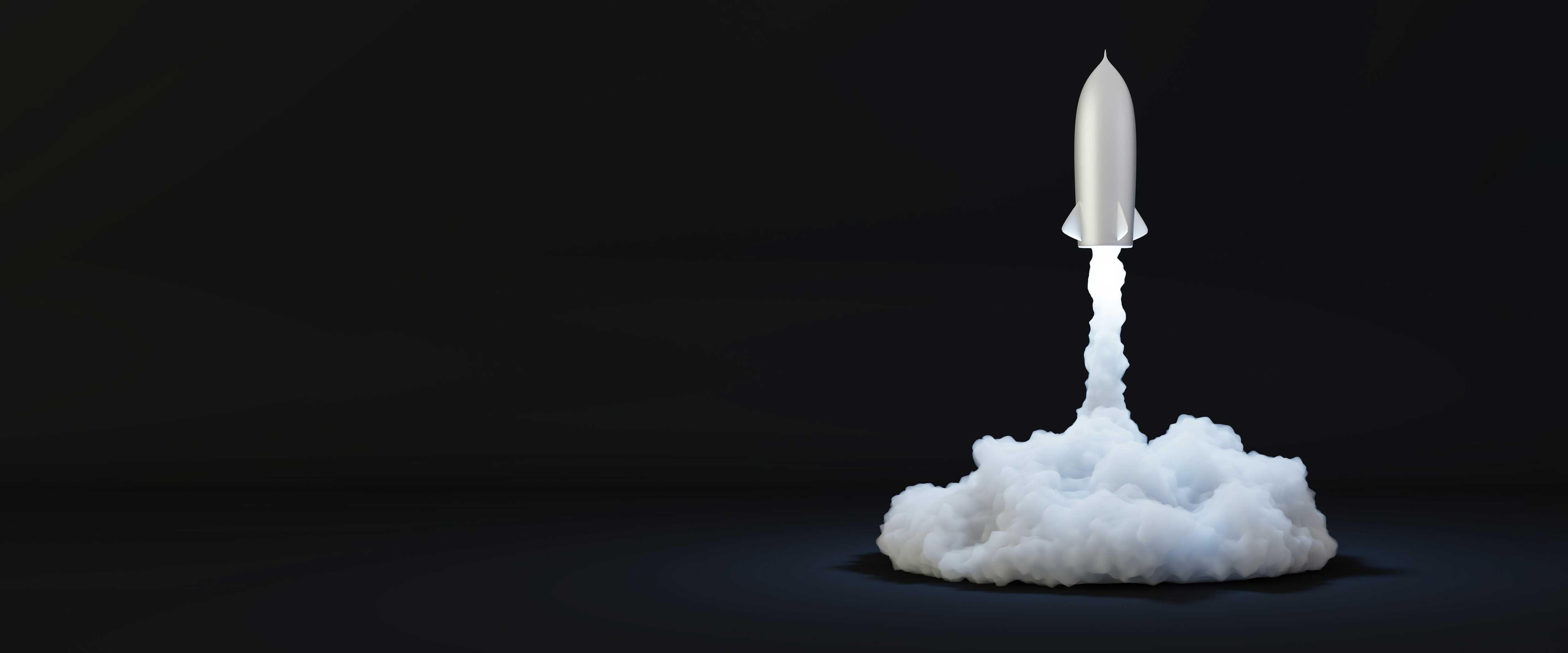 Rocket ship taking off