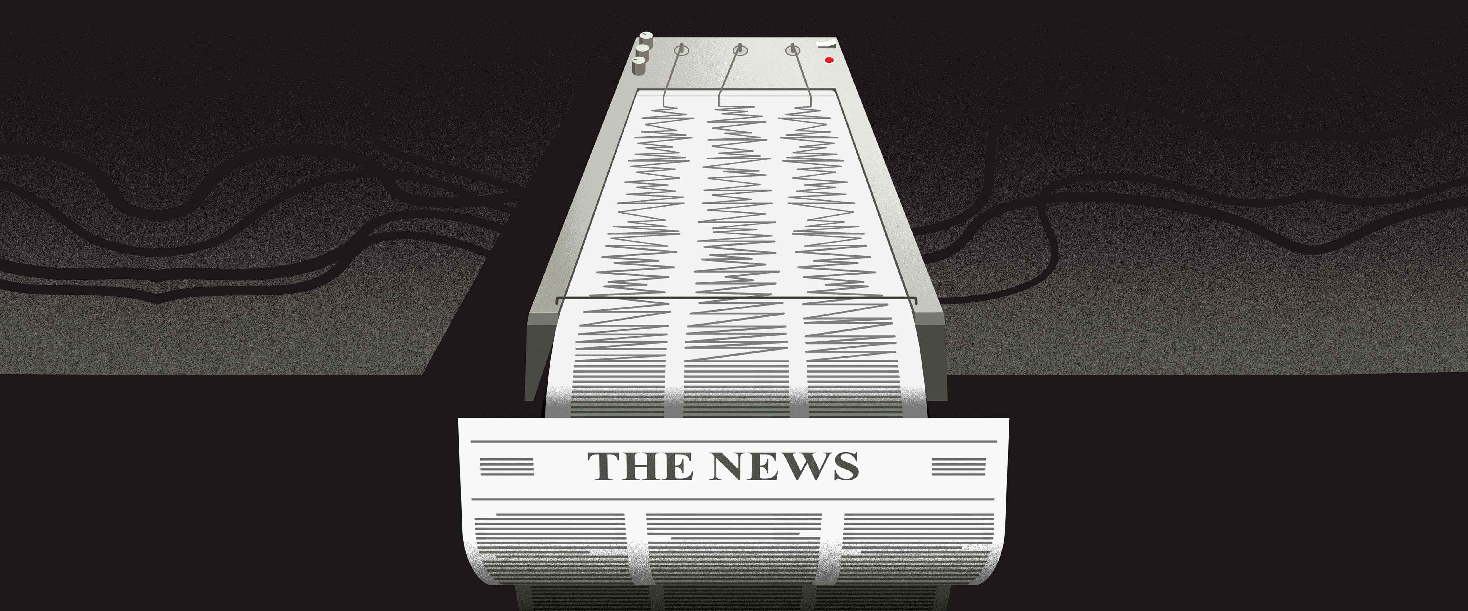 Polygraph turning into newspaper