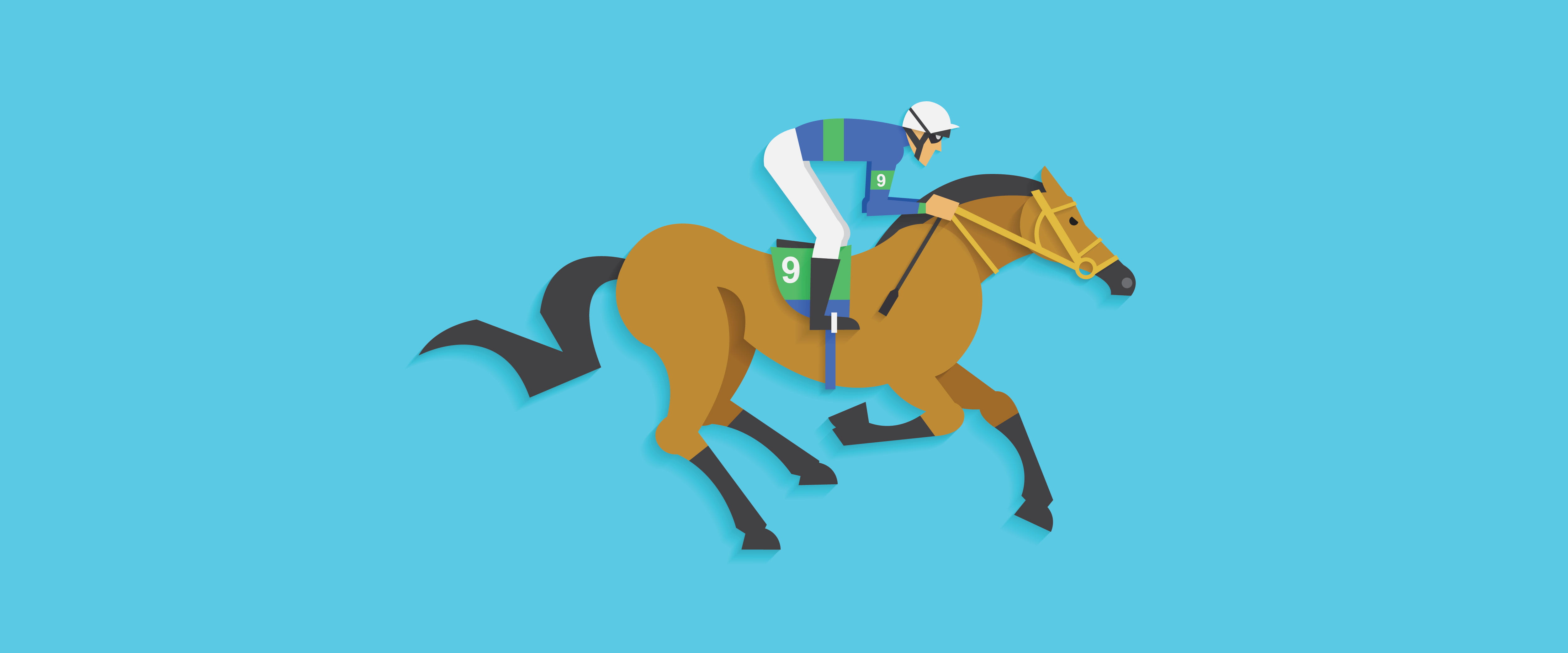 Racehorse with jockey