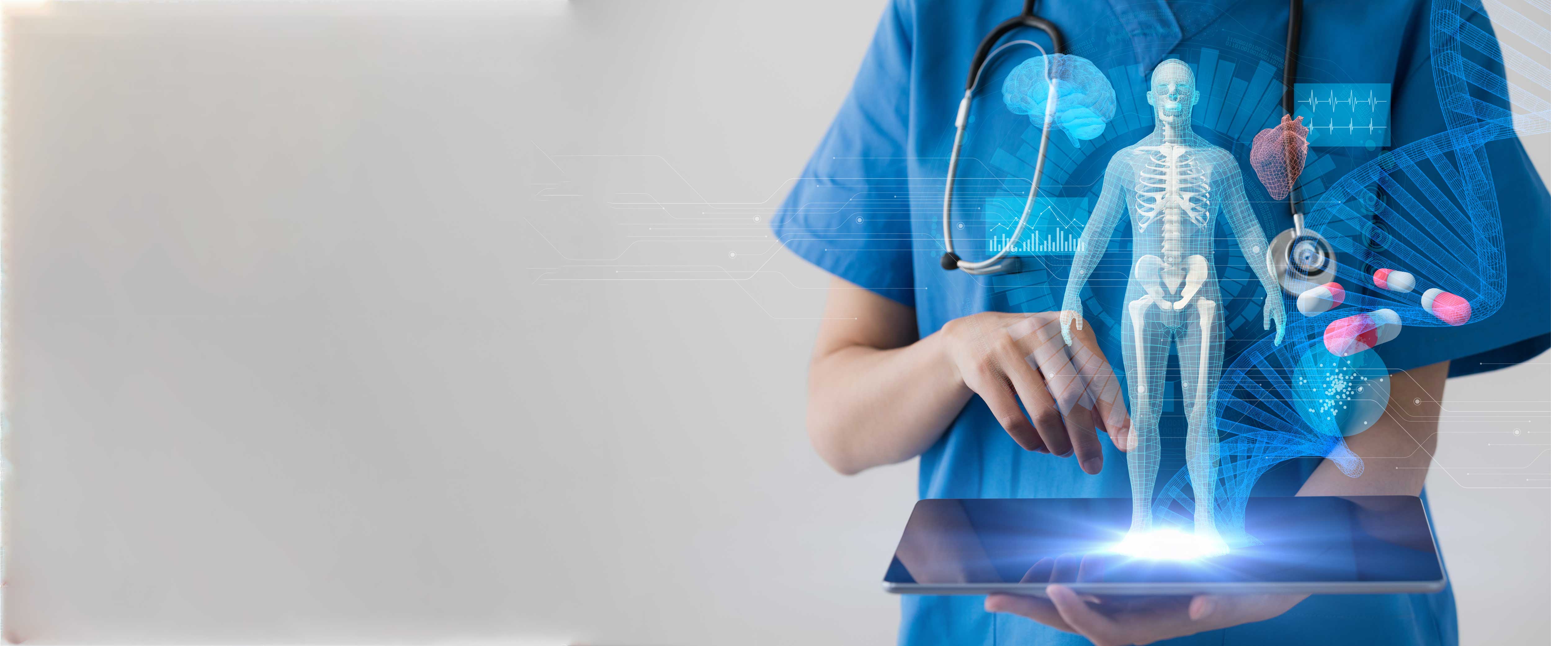 AI diagram of human anatomy from an iPad screen