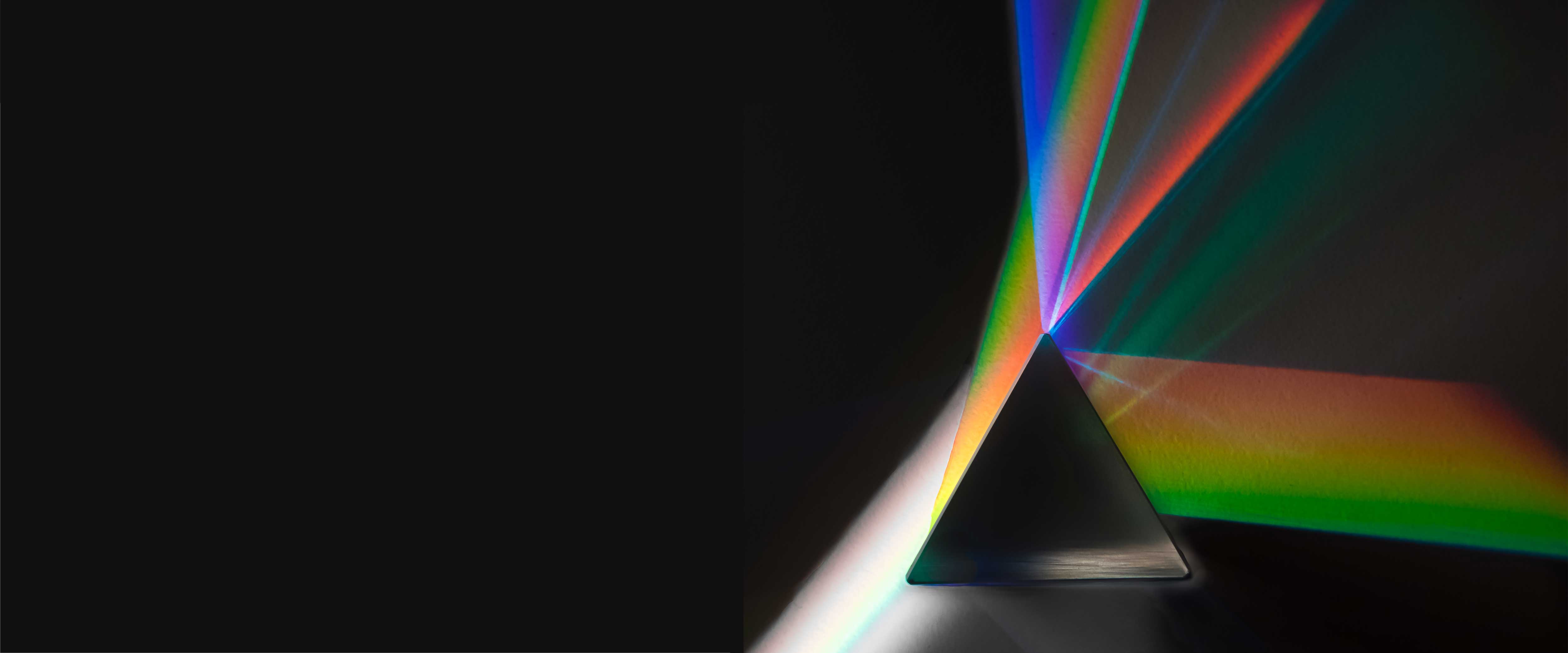 Prism with light coming through