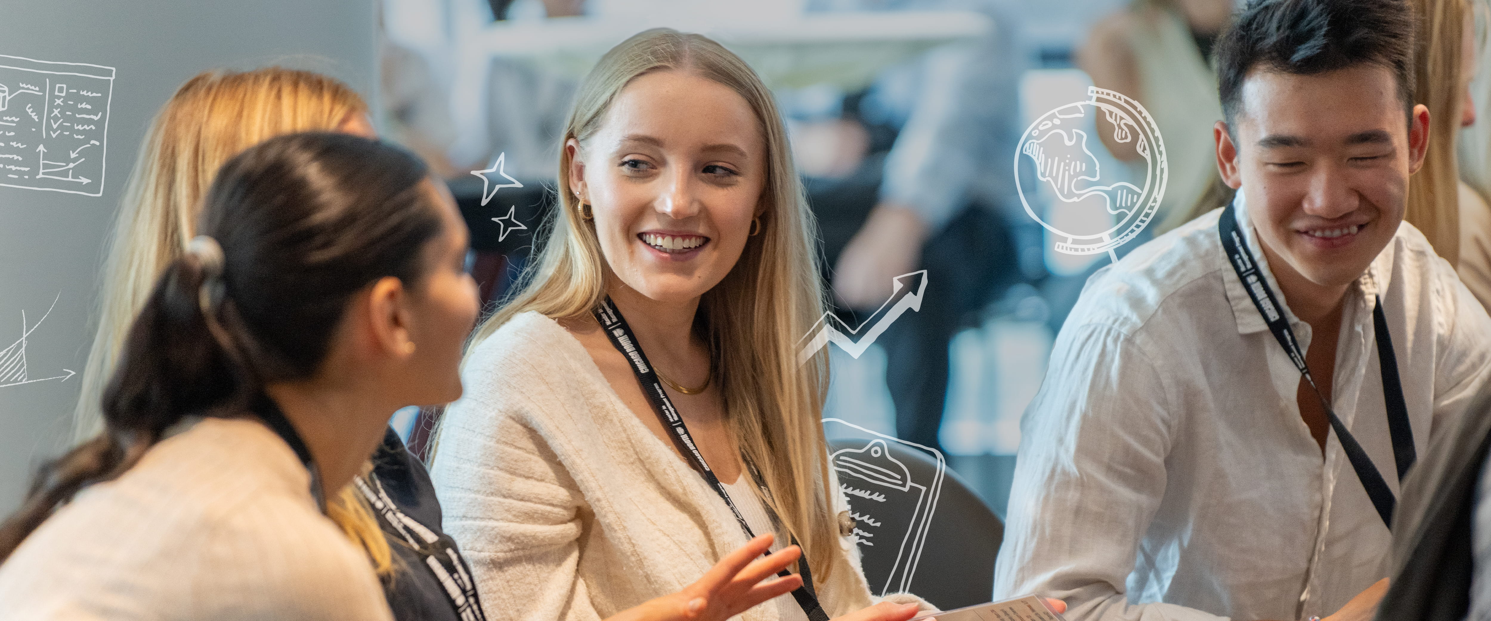 MiM students talking to one another 