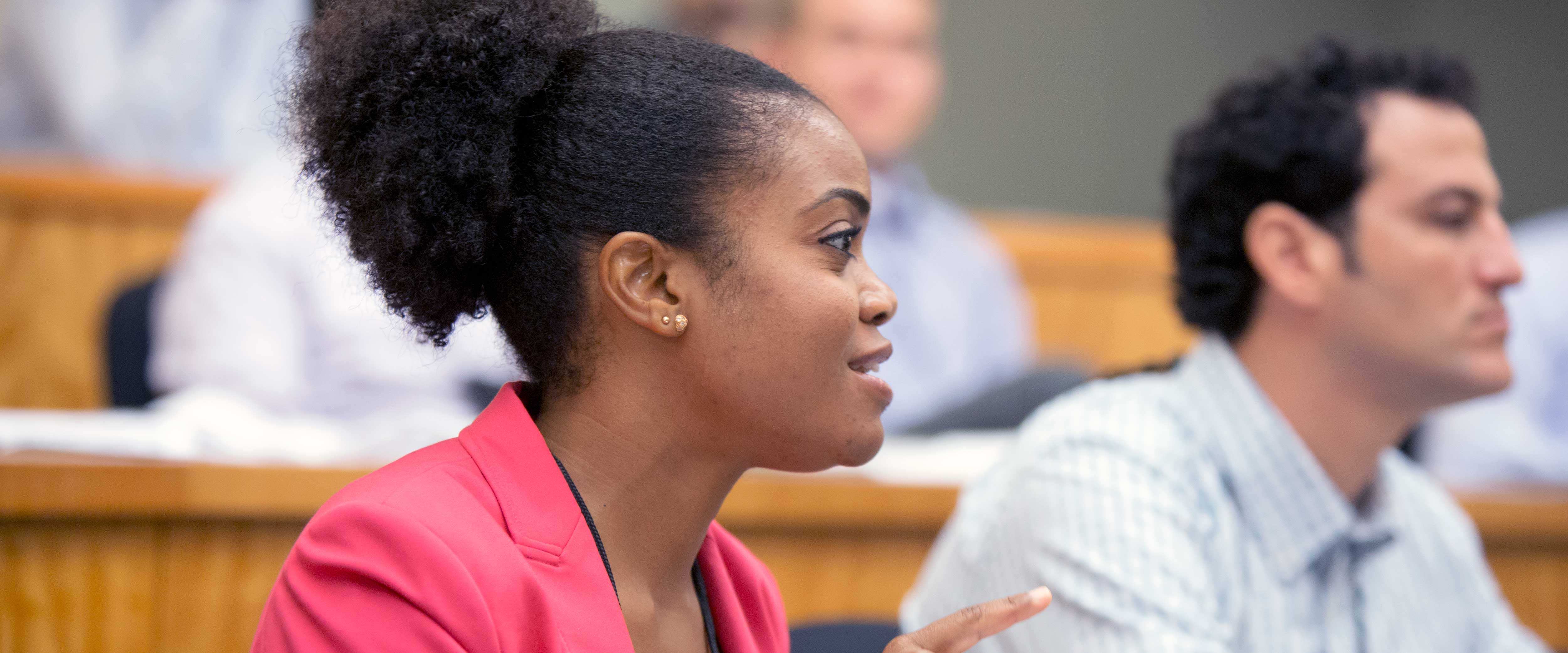 Chicago Booth MBA students engaging in class