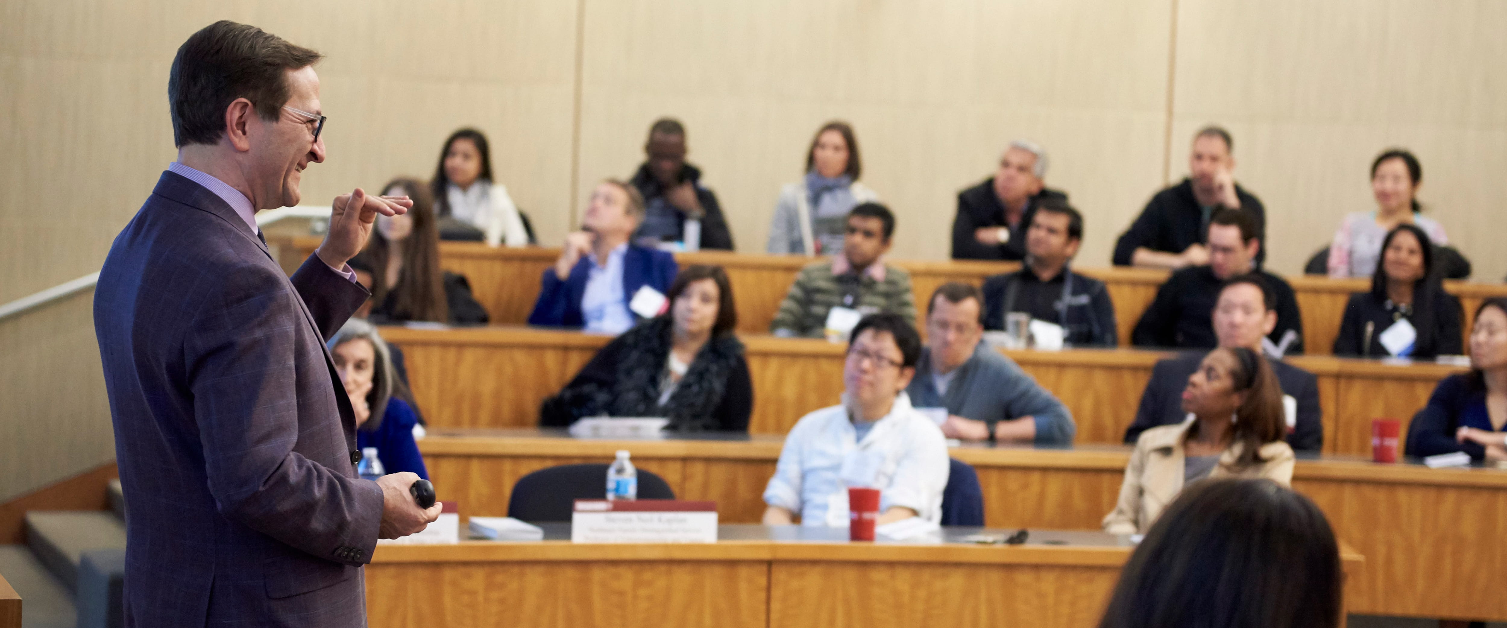 Professor Steven Kaplan of Entrepreneurship and Finance teaching in front of a classroom