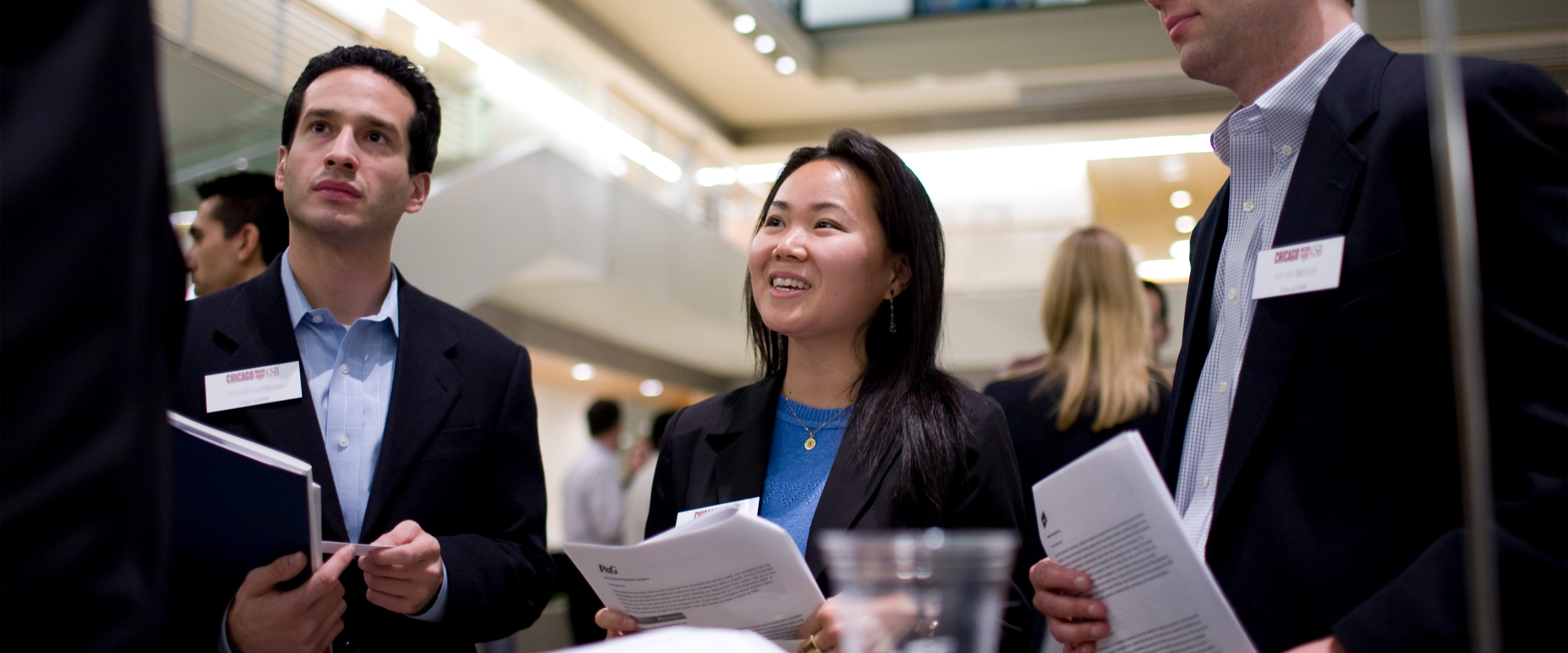 Full-Time MBA students networking at Chicago Booth Corporate Night