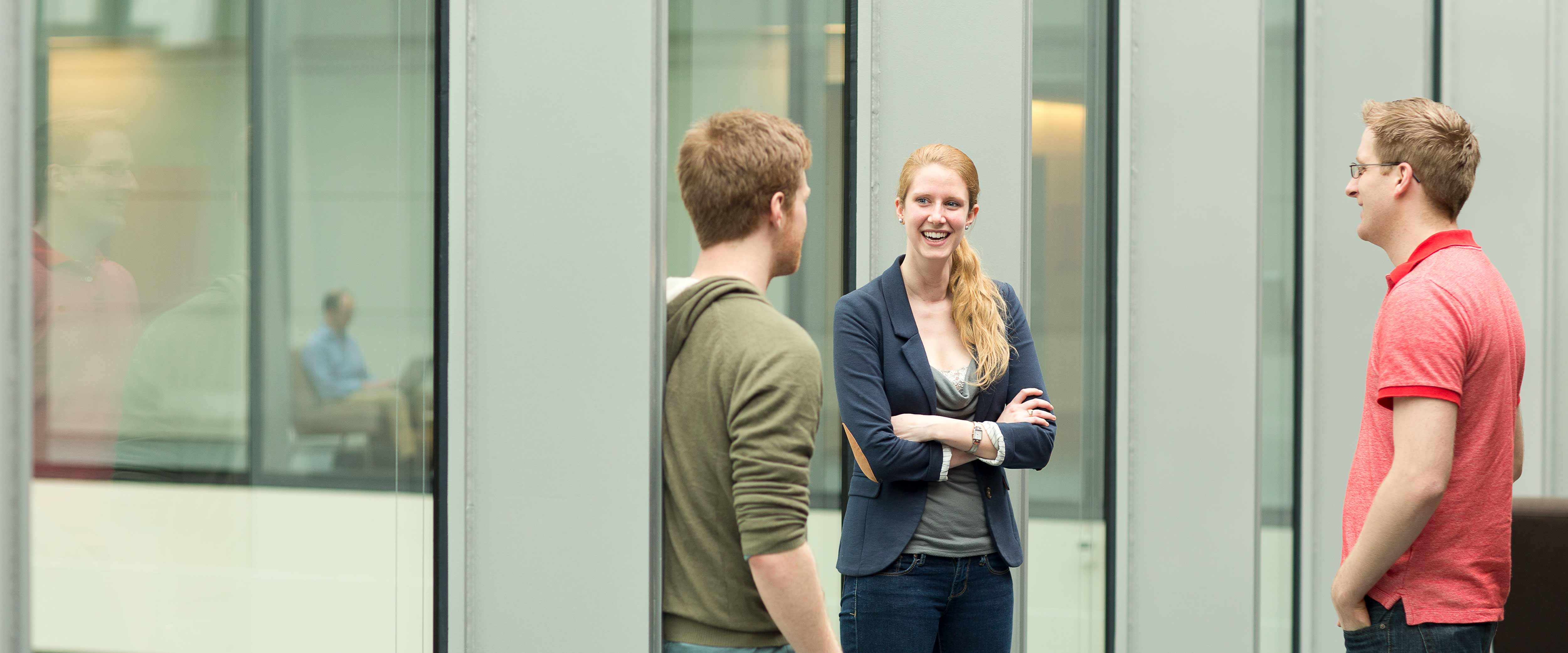 Students in the Chicago Booth Winter Garden