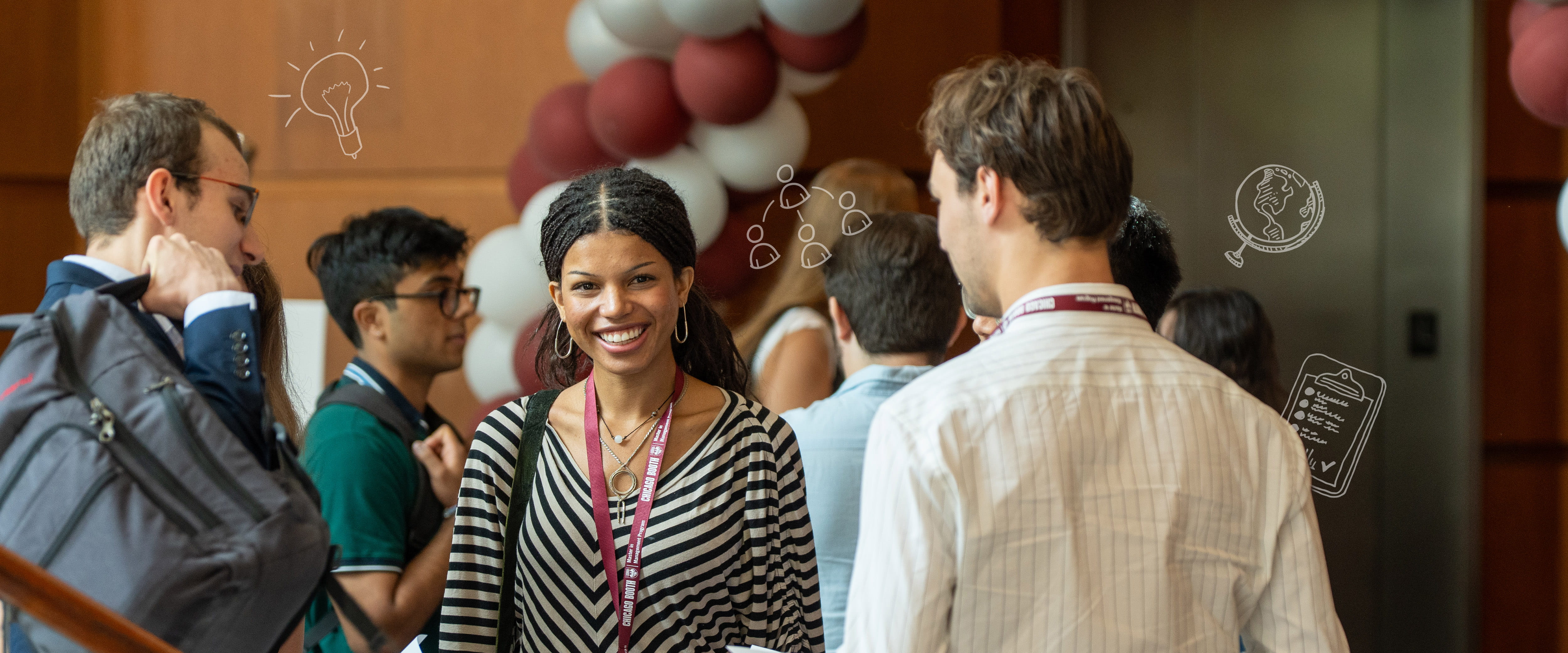 Two students socializing and smiling