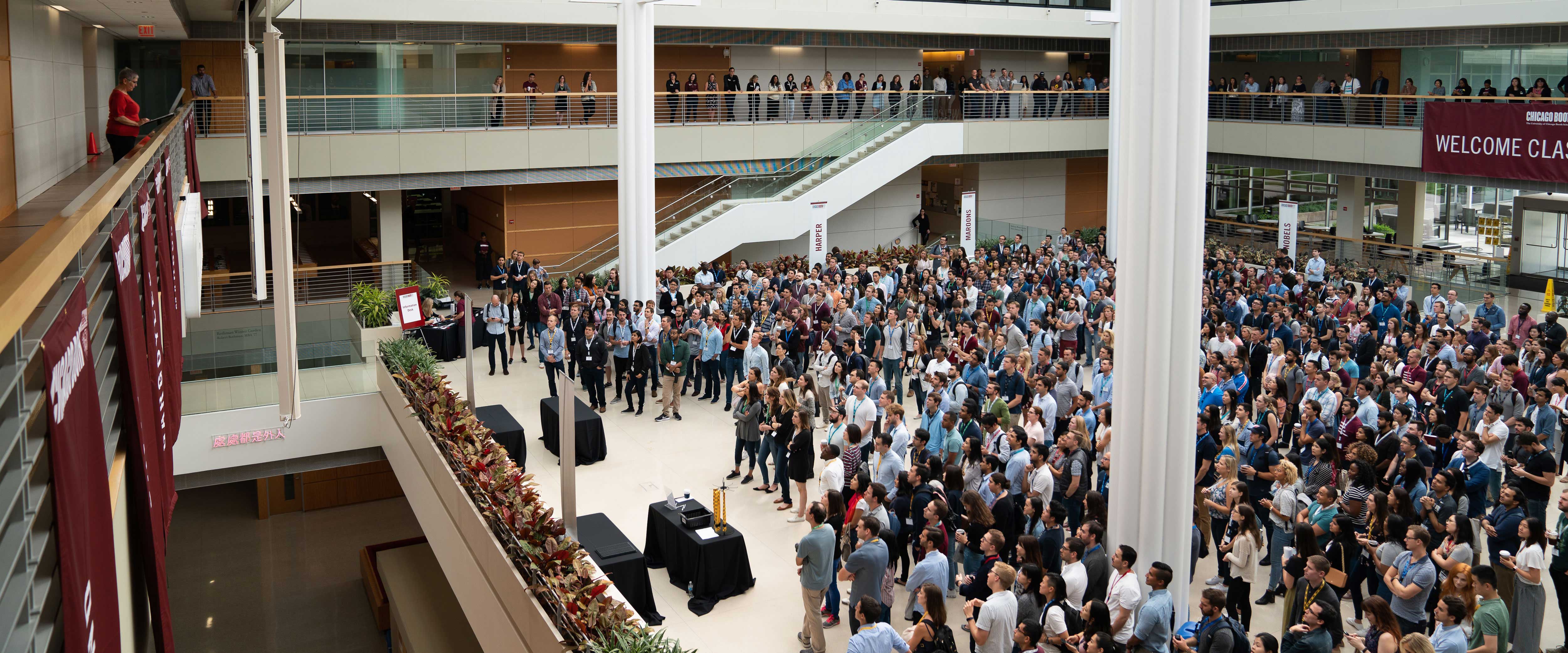 Inside shot of students in Winter Garden