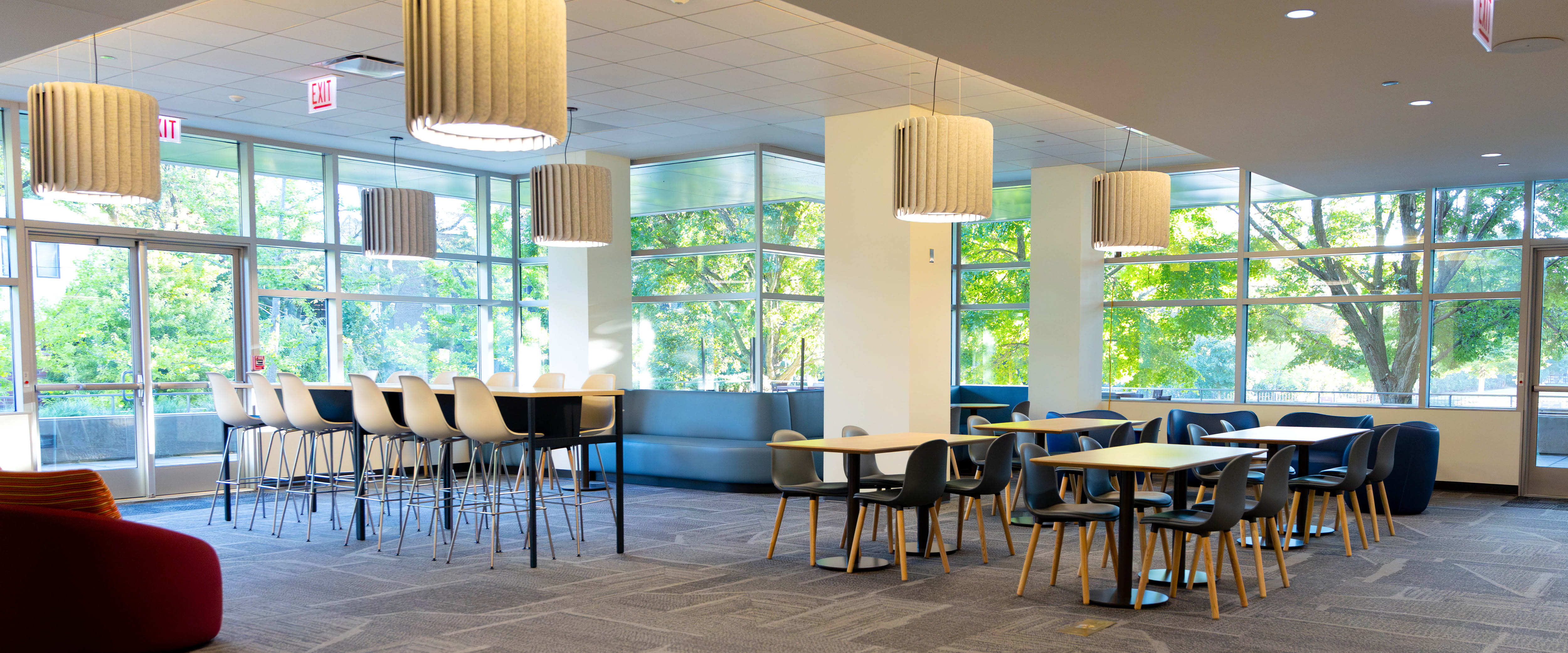 The Harper Center student lounge.