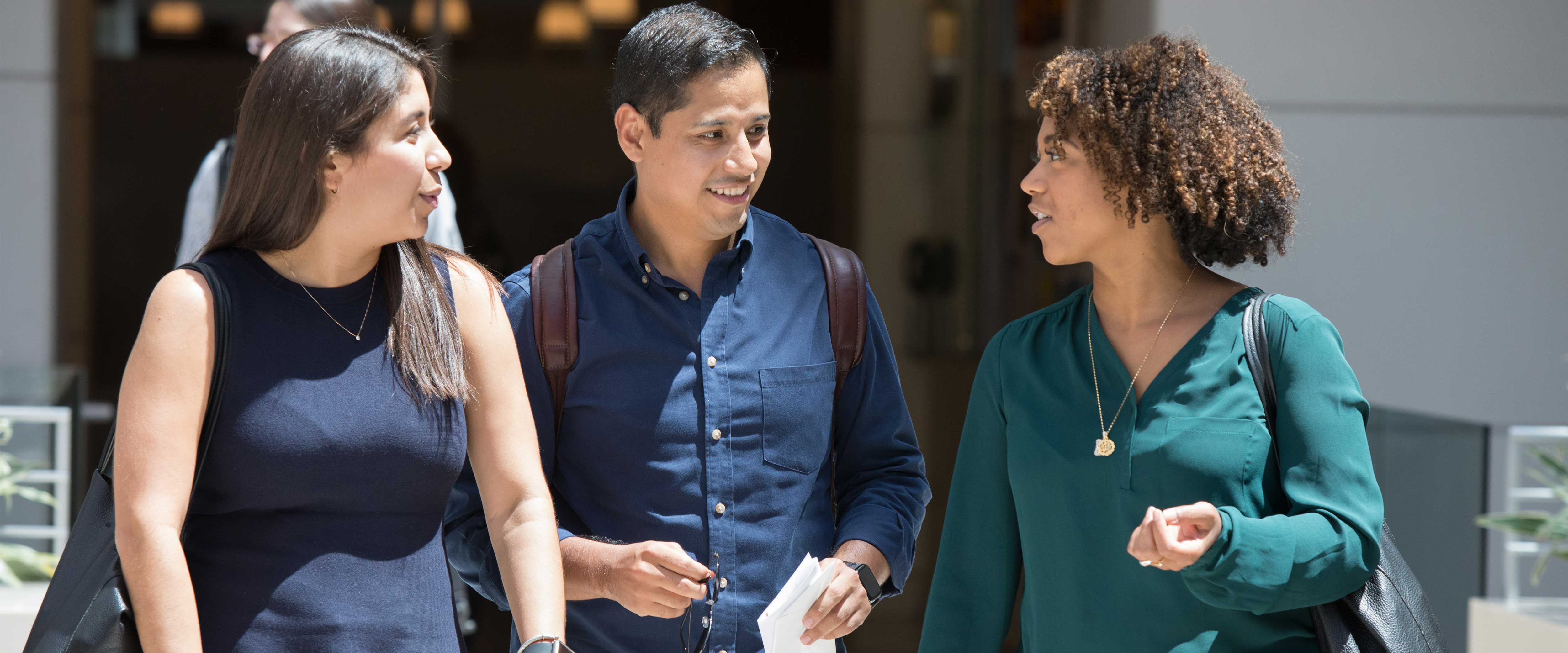 Students from HABSA walking outside of Harper