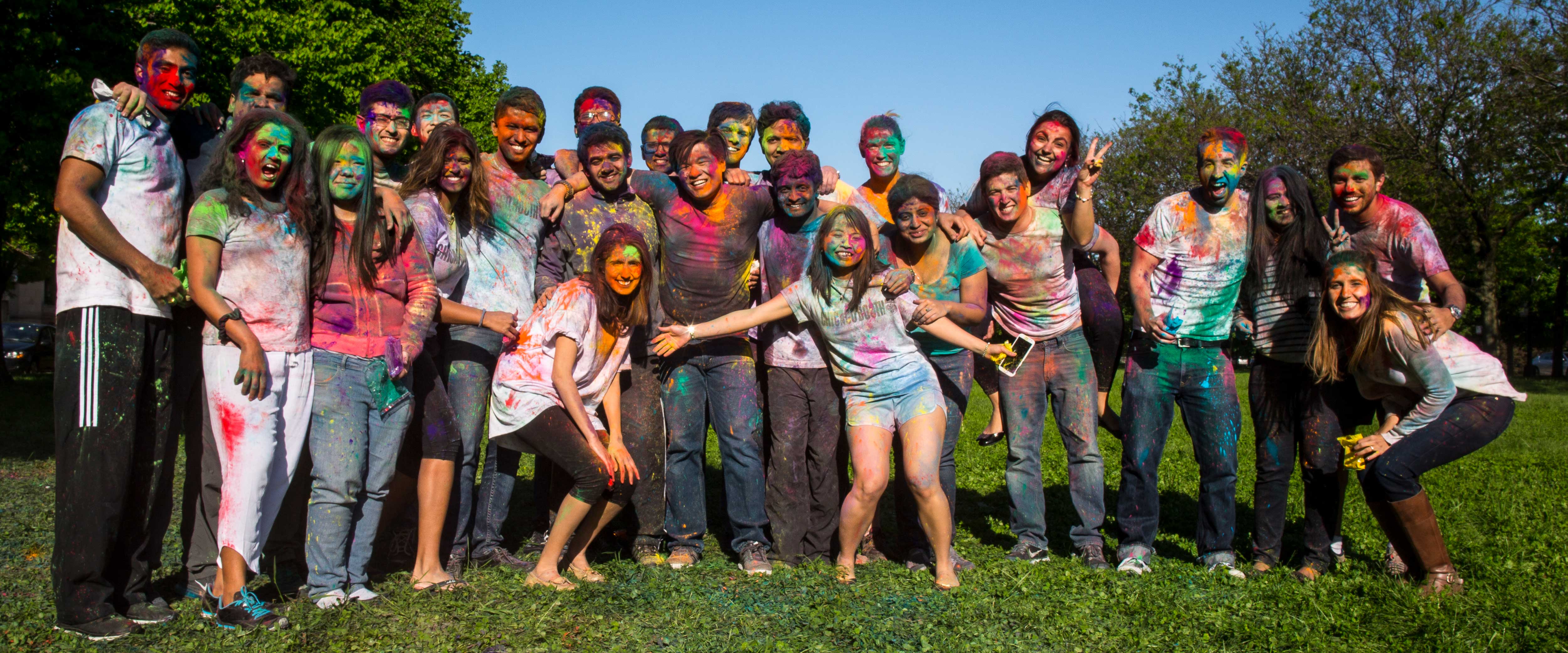 Chicago Student group after a color run
